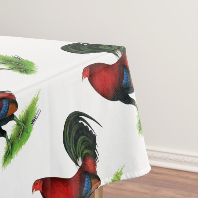 Gamecock:  Dark Red Tablecloth (In Situ)