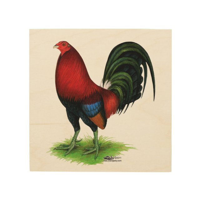 Gamecock:  Dark Red Wood Wall Decor (Front)