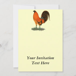 Gamecock Ginger Red Rooster Invitation