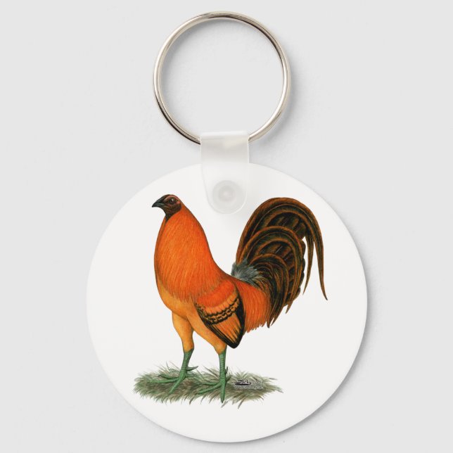 Gamecock Ginger Red Rooster Keychain (Front)