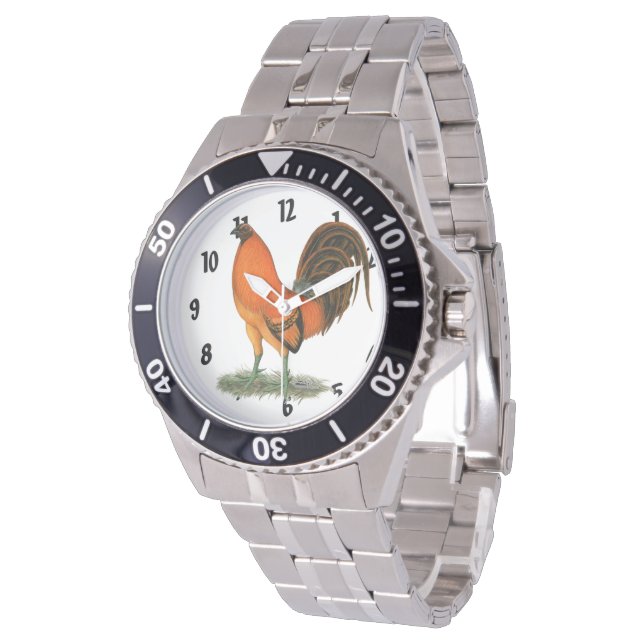 Gamecock Ginger Red Rooster Watch (Angled)