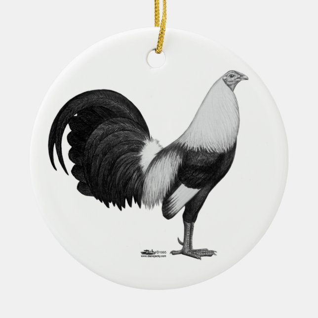 Gamecock Grey Duckwing Ceramic Ornament (Front)