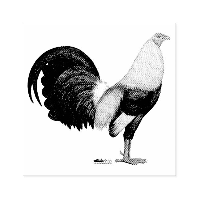 Gamecock Grey Duckwing Rubber Stamp (Imprint)