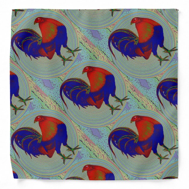 Gamecock:  Impressionist Rooster Bandana (Front)