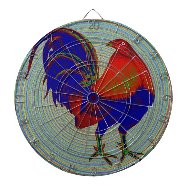 Gamecock:  Impressionist Rooster Dart Board (Front)