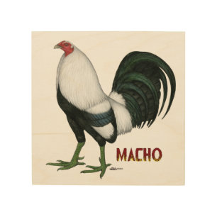 Gamecock Macho Duckwing Wood Wall Art