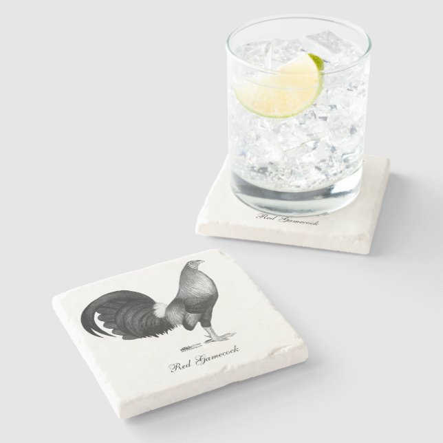 Gamecock Red Hatch Stone Coaster (Side)