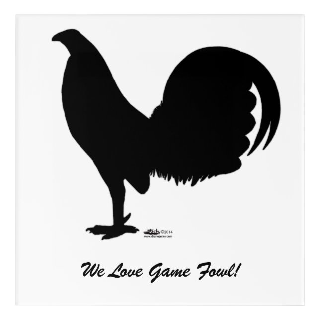 Gamecock Rooster Silhouette Acrylic Print (Front)
