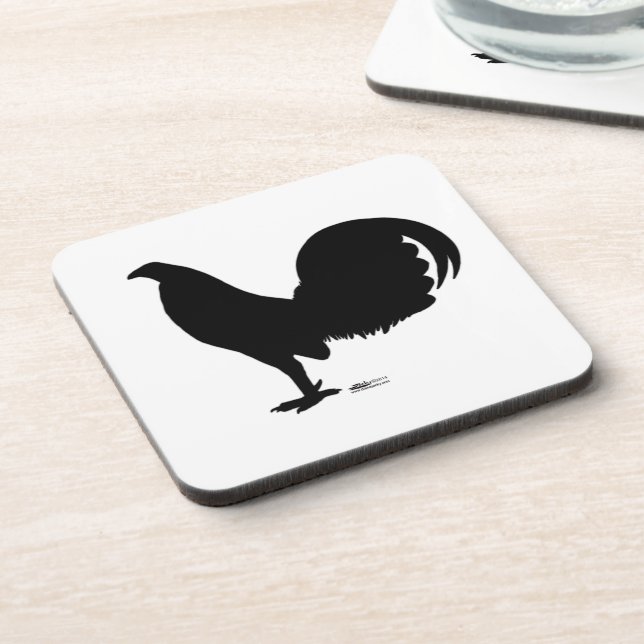 Gamecock Rooster Silhouette Beverage Coaster (Left Side)
