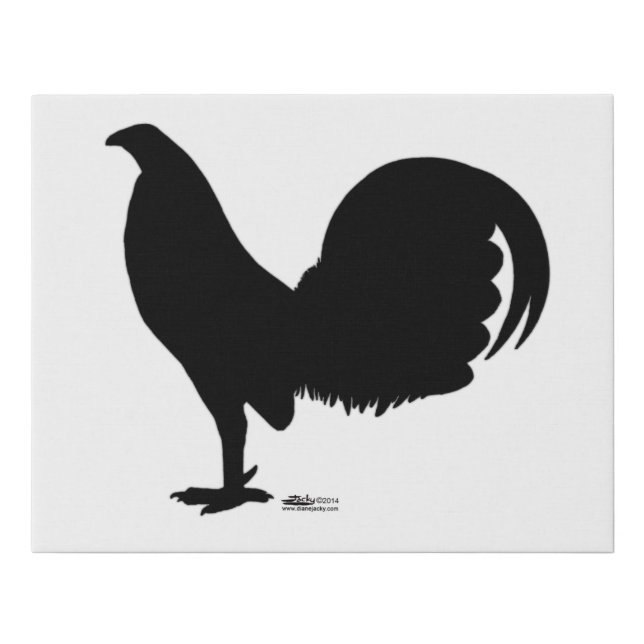Gamecock Rooster Silhouette Faux Canvas Print (Front)