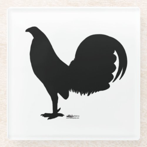 Gamecock Rooster Silhouette Glass Coaster