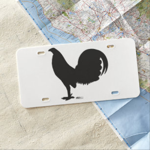 Gamecock Rooster Silhouette License Plate