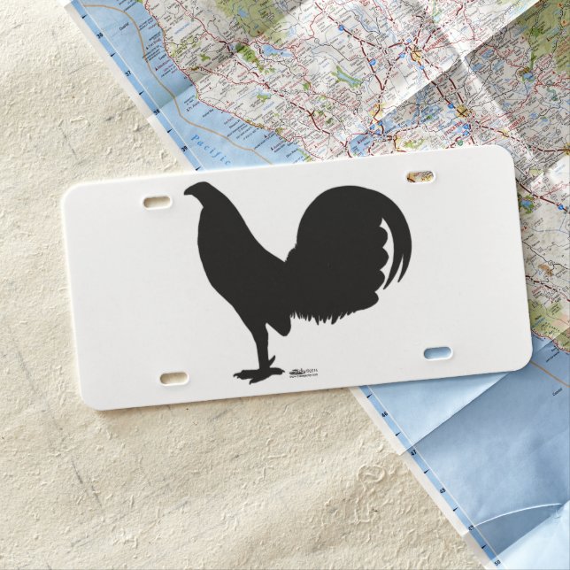Gamecock Rooster Silhouette License Plate (In Situ)