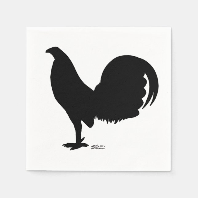 Gamecock Rooster Silhouette Napkins (Front)