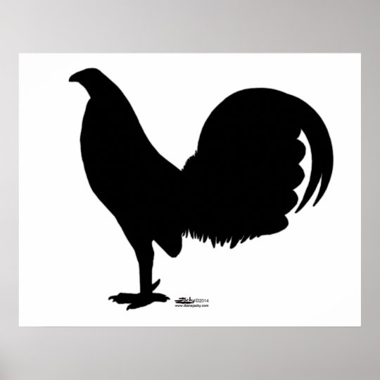 Gamecock Rooster Silhouette Poster.