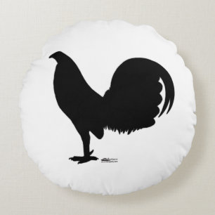 Gamecock Rooster Silhouette Round Pillow