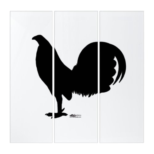 Gamecock Rooster Silhouette Triptych