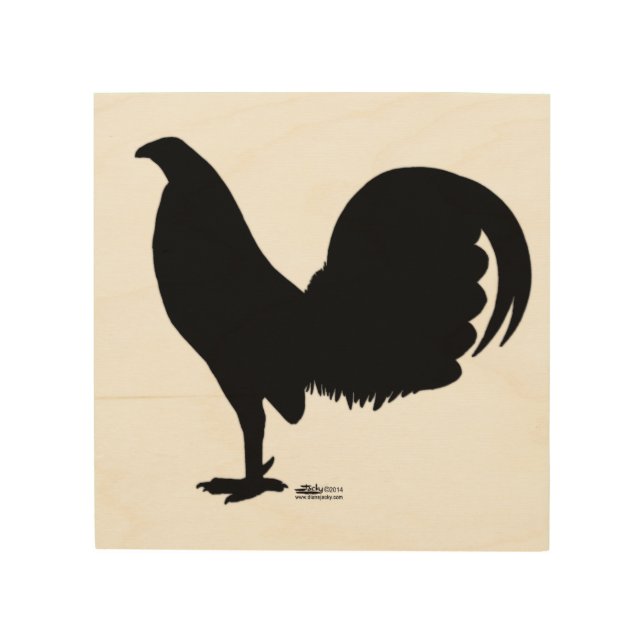 Gamecock Rooster Silhouette Wood Wall Art (Front)