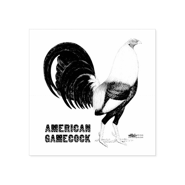 Gamecock Sepia Rubber Stamp (Imprint)