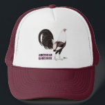 Gamecock Sepia Trucker Hat<br><div class="desc">A fine specimen of American game fowl! This silver duckwing rooster in sepia tones stands tall and proud.</div>
