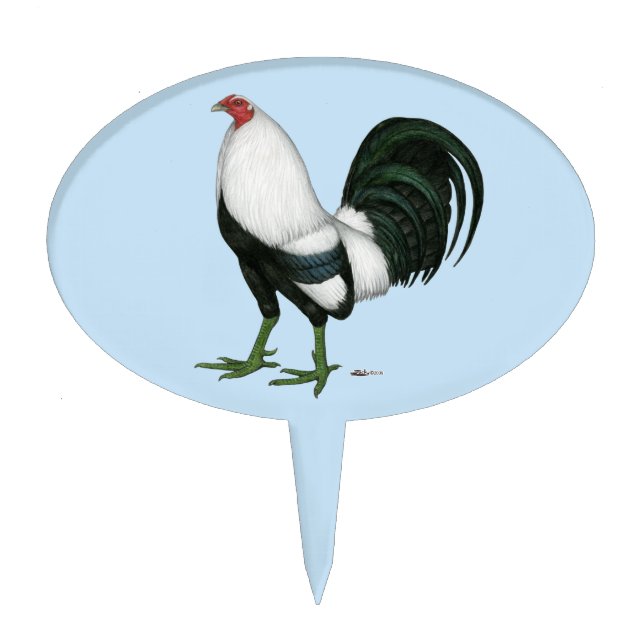 Gamecock Silver Duckwing Cake Topper (Front)