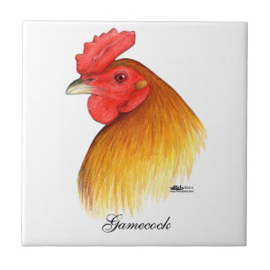 Gamecock Stag Pea Comb Ceramic Tile