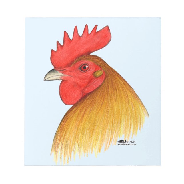 Gamecock Stag Single Comb Notepad (Front)