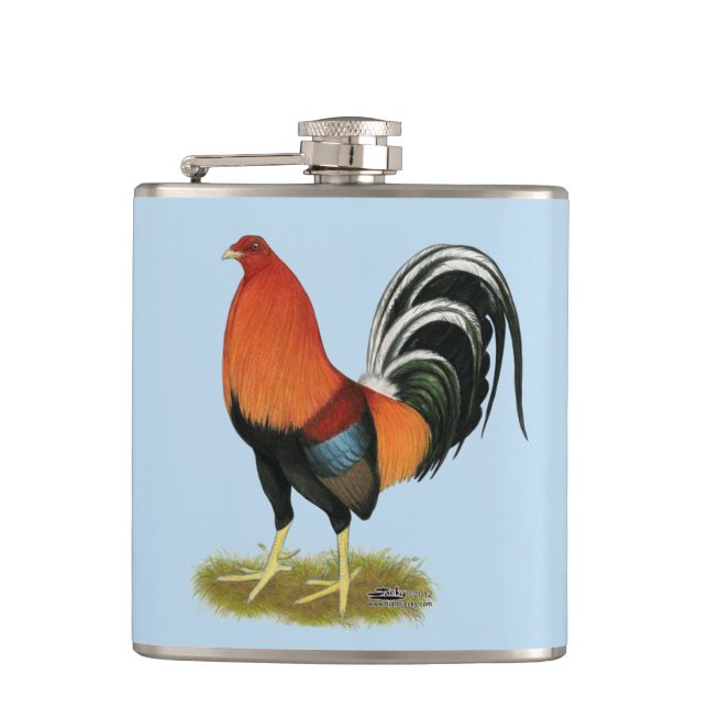 Gamecock Wheaten Rooster Flask (Front)