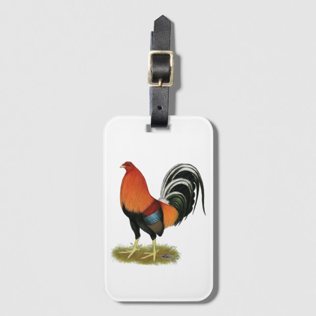 Gamecock Wheaten Rooster Luggage Tag (Front Vertical)