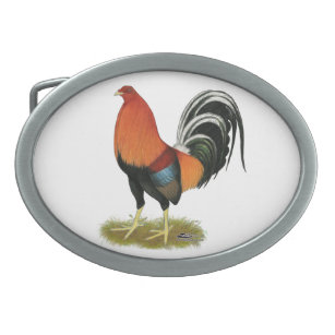 Gamecock Wheaten Rooster Oval Belt Buckle