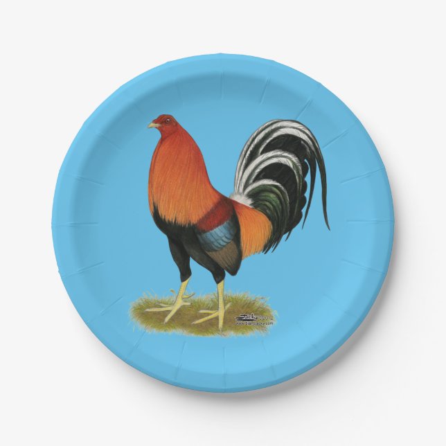 Gamecock Wheaten Rooster Paper Plates (Front)