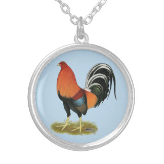 Gamecock Wheaten Rooster Silver Plated Necklace