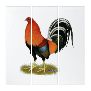 Gamecock Wheaten Rooster Triptych