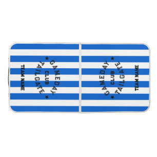 Gameday Tailgate Club Blue Football Team Name Beer Pong Table