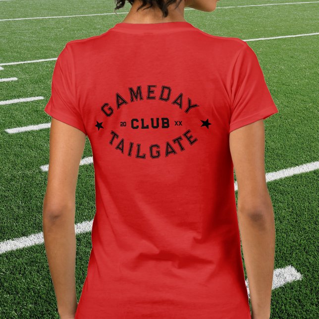 Gameday Tailgate Club Custom Year Red Football T-Shirt (Creator Uploaded)