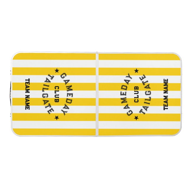 Gameday Tailgate Club Yellow Football Team Name  Beer Pong Table (Top)