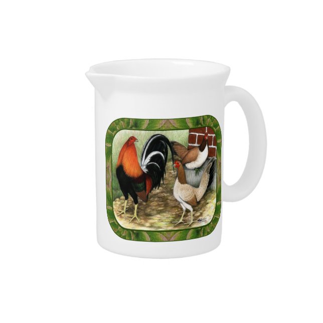 Gamefowl On the Farm Beverage Pitcher (Right)