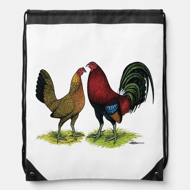 Gamefowl Pair Drawstring Bag (Front)