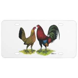 Gamefowl Pair License Plate