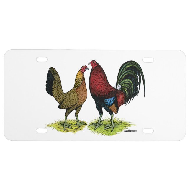 Gamefowl Pair License Plate (Front)