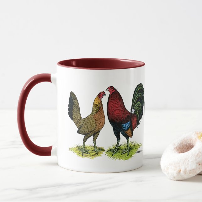 Gamefowl Pair Mug (With Donut)