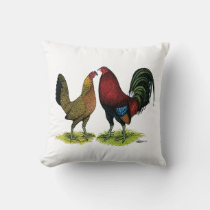 Gamefowl Pair Throw Pillow