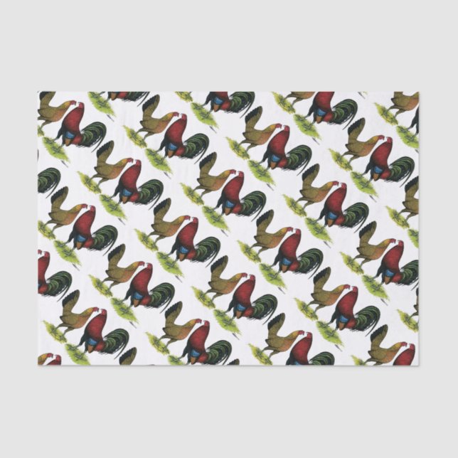 Gamefowl Pair Tissue Paper (Front)