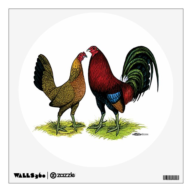 Gamefowl Pair Wall Decal (Front)