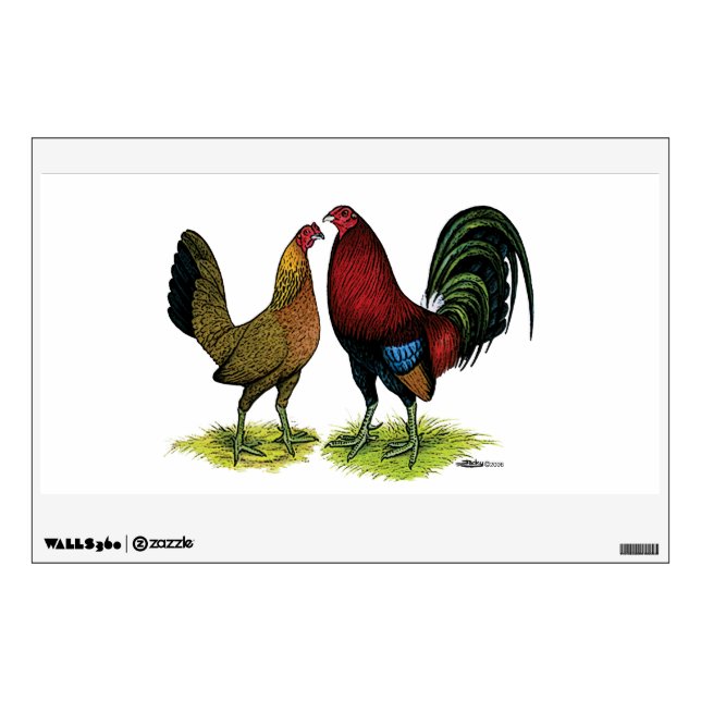 Gamefowl Pair Wall Decal (Front)