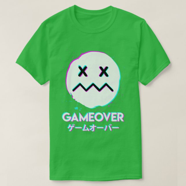 Gameover Acid Smile Techno Music Japan design  T-Shirt (Design Front)
