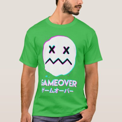 Gameover Acid Smile Techno Music Japan design  T_Shirt