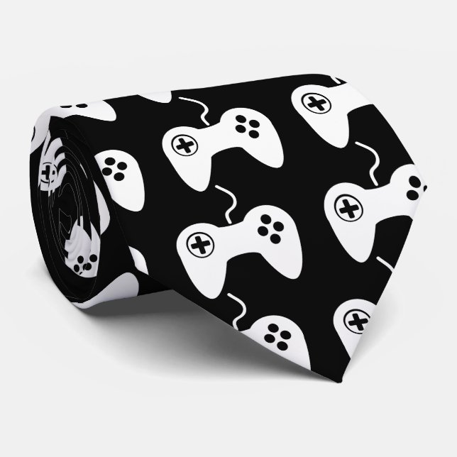 Gamepad Analogs Symbol Neck Tie (Rolled)