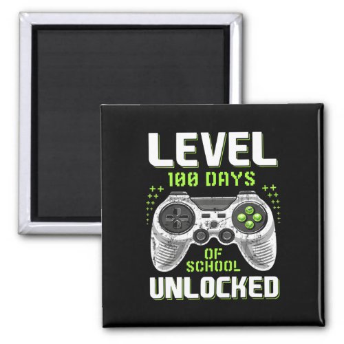 Gamer 100th Day Of School Level 100 Days Unlocked  Magnet