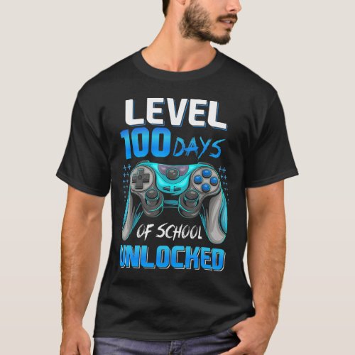 Gamer 100th Day Of School Level 100 Days Unlocked  T_Shirt